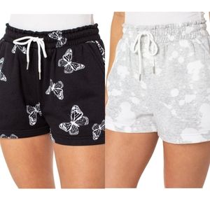 2 pairs new with tags shorts, butterfly and tie dye pattern